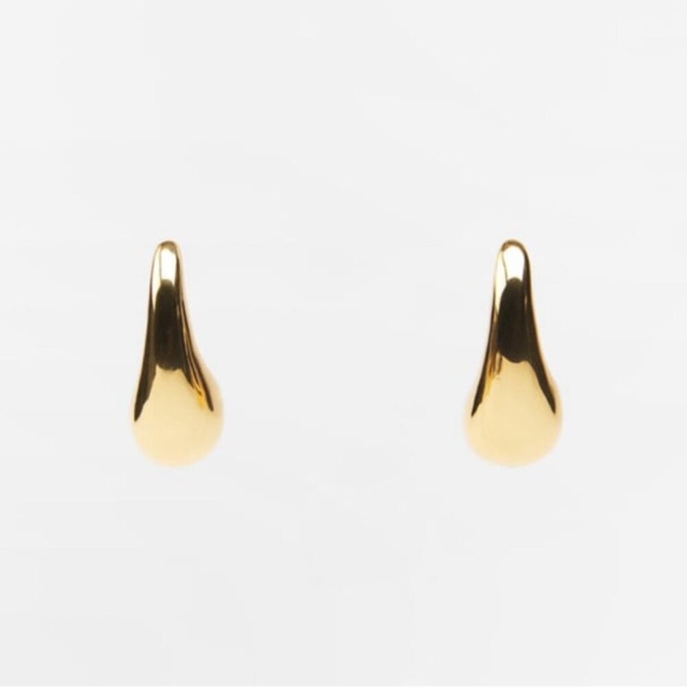 ZARA TEARDROP HOOP EARRINGS NWT SOLD OUT - Picture 3 of 6